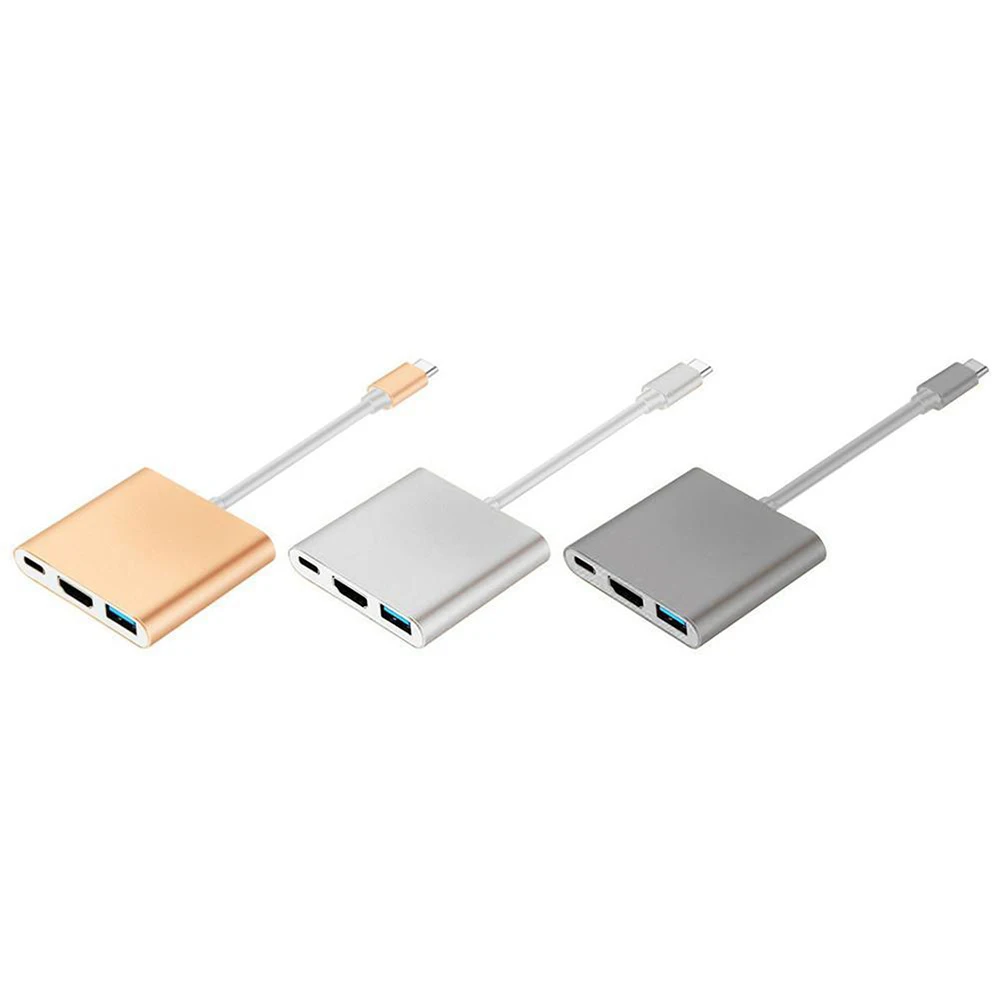 Новый Тип C к HDMI + USB 3 в 1 концентратор Splitrer адаптер питания зарядный кабель