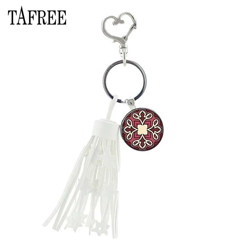 TAFREE Boho индийская Мандала искусственная кожа подвеска металлический ключ chian Key