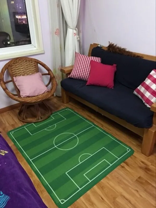 Детский коврик детский для игры в футбол зеленый|green rug|kids rugliving room carpet |