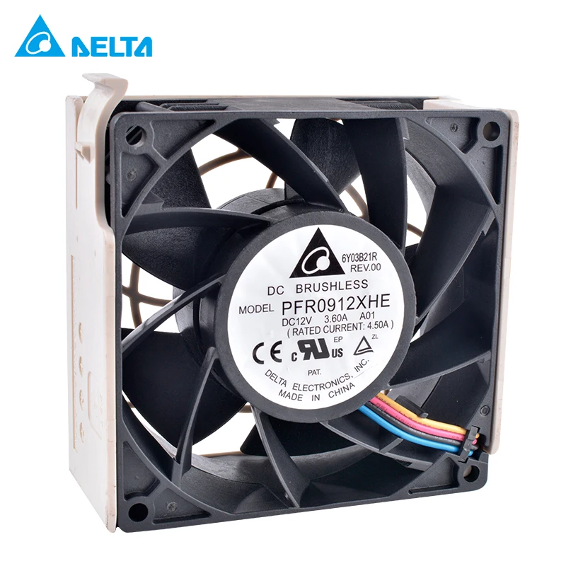 Вентилятор DELTA PFR0912XHE 9 см 90 мм 9238 12 В 3 6 А 4 5a двойной шарикоподшипник большой объем