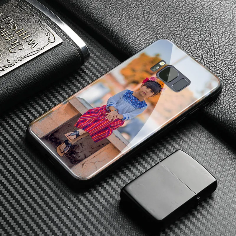 Customized print photo Custom made DIY Glass Phone Case For Samsung Galaxy S8 S9 S10e S21 S22 S20 S20FE ultra Plus Note 20 9 10