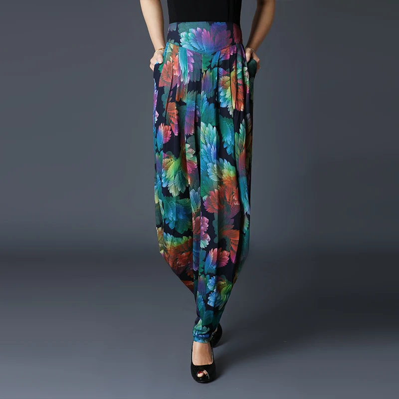 

Woman Summer pants loose wild printing carrot trousers wide leg pants Elastic Waist harem pants women long trousers