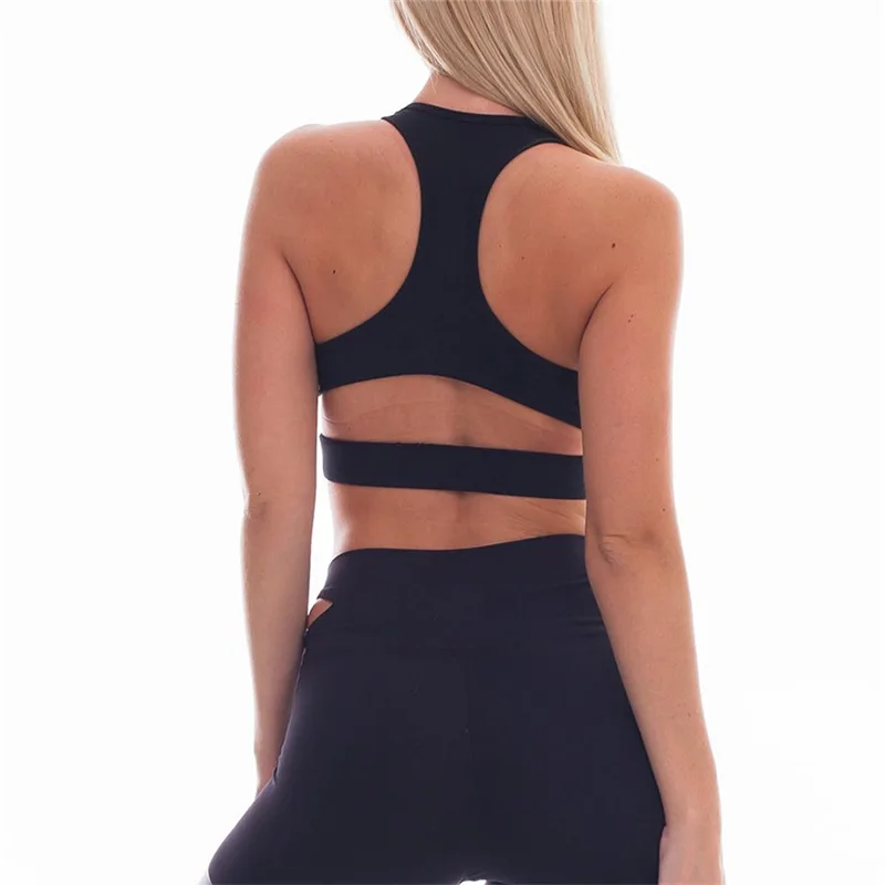 Women Fitness Workout Two Piece Set Female Solid Printing Suits Femme Sexy Backless Sporting Suit Tracksuit | Женская одежда