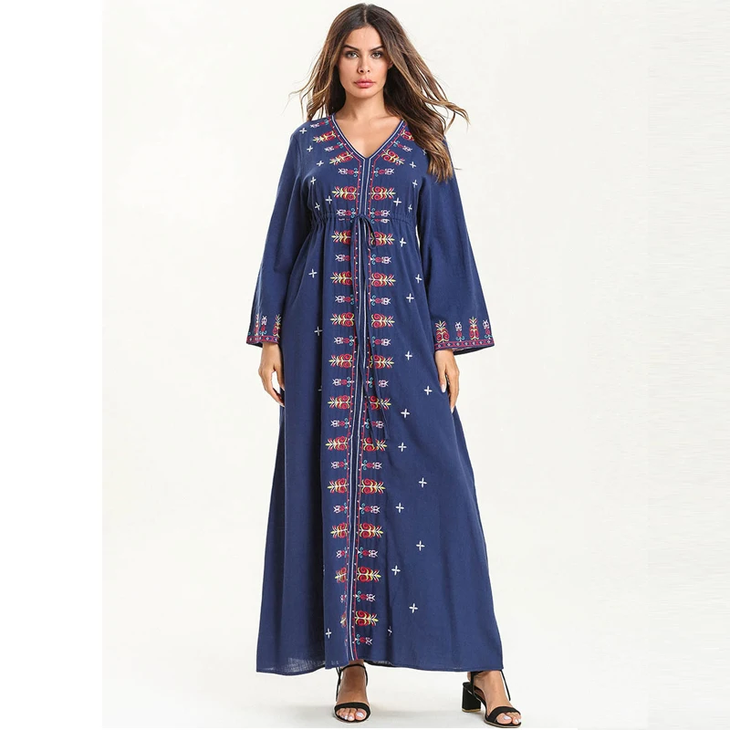 Мусульманское платье Abaya в Дубае кафтан Рамадан Caftan Marocain хиджаб Абая для женщин