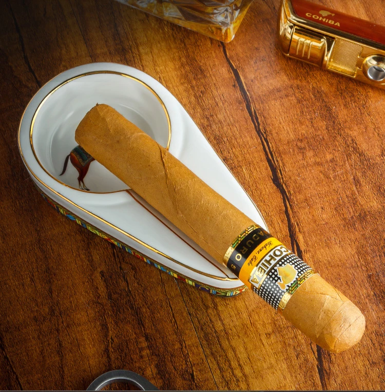 Lubinski Cigar Ashtray Smoking Accessories Classic Creative European Ceramic Painting Portable Household | Дом и сад