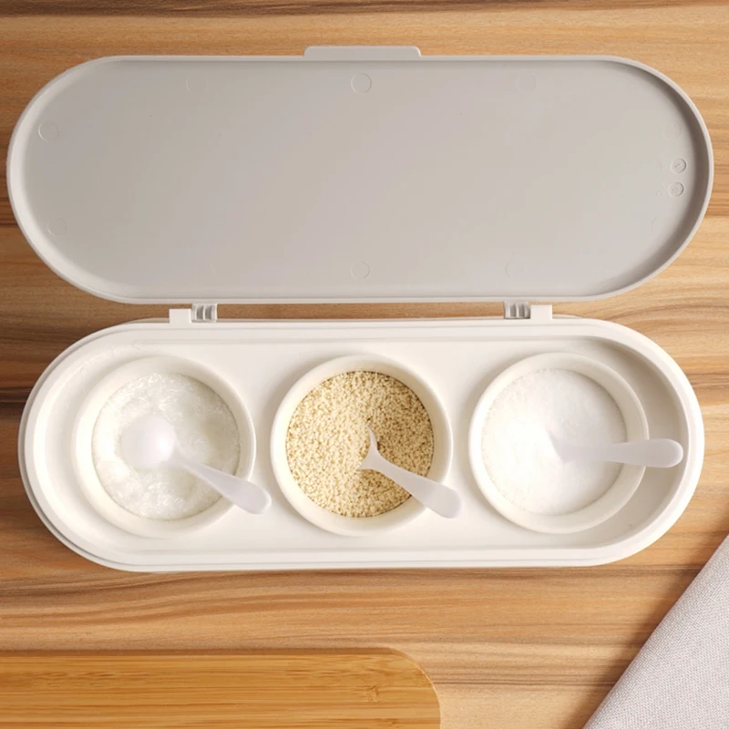 Migecon Ceramic Condiment Box Porcelain and Bamboo Cover Seasoning Spice Jar Salt Sugar Can Kitchenware Accessories | Дом и сад