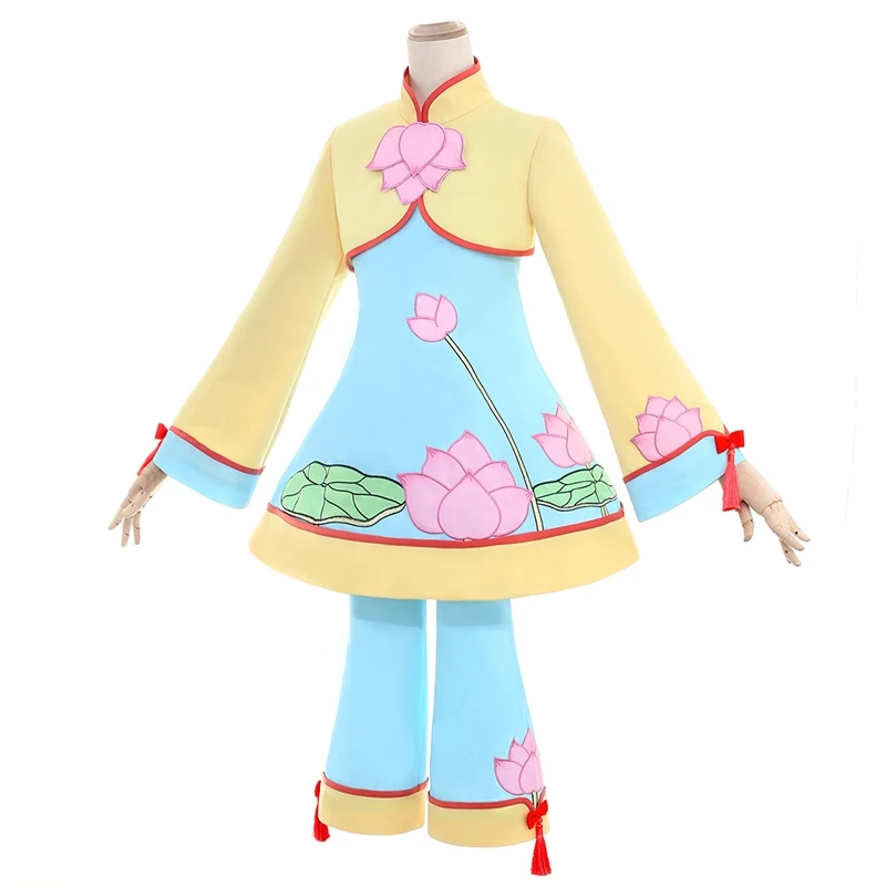 New Cardcaptor Sakura Kinomoto Cosplay Costume Chinese Style Embroidery Lotus Dress Halloween Adult Costumes for Women |