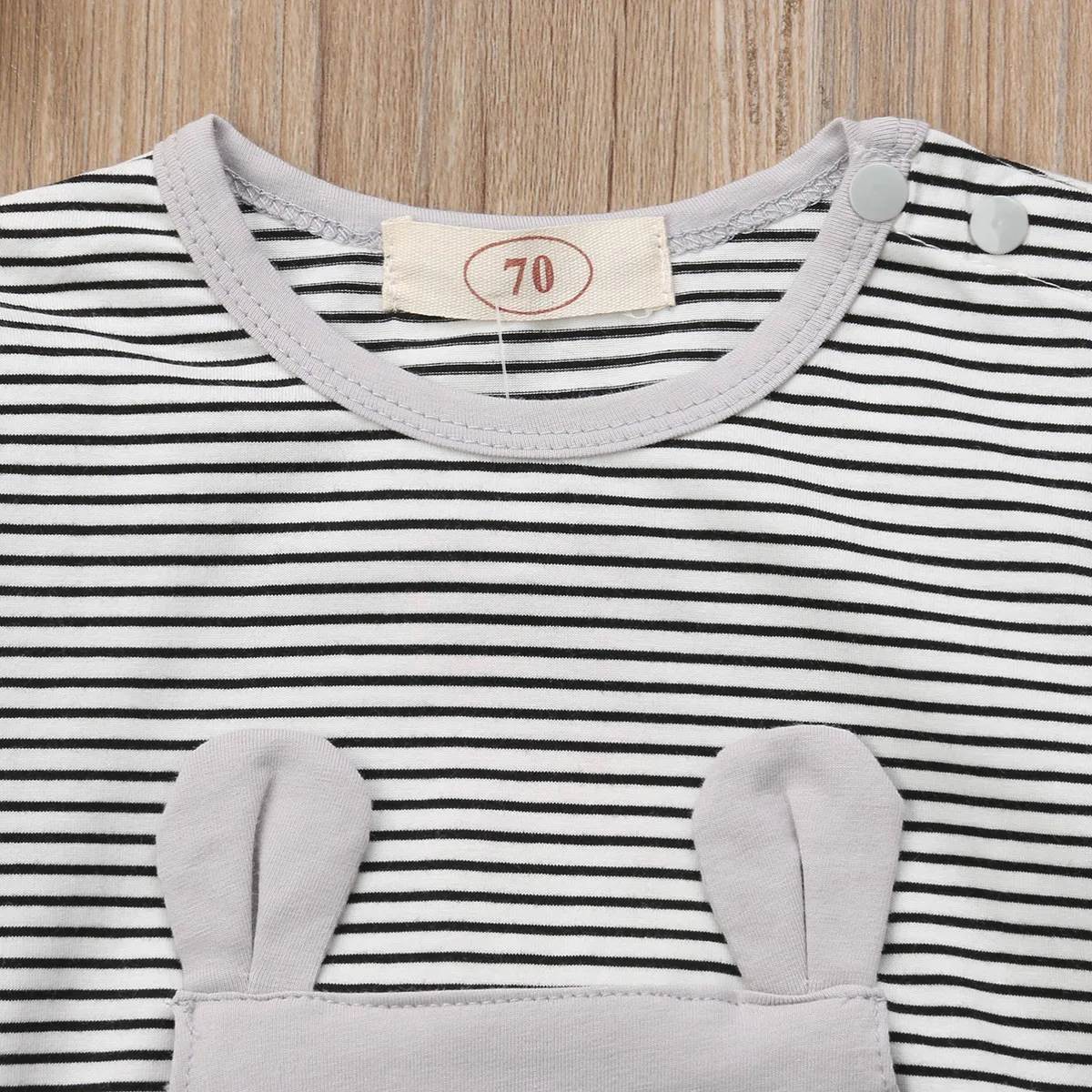 Pudcoco новорожденных Для маленьких мальчиков девочка мультфильм полосой ползунки