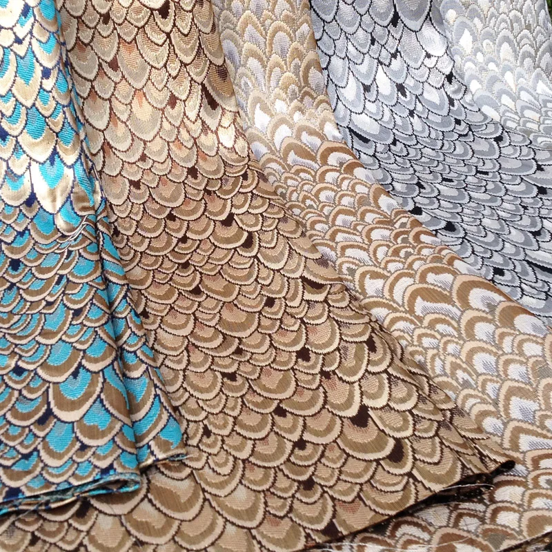 Африканская блестящая жаккардовая ткань с павлином для платья Свадебная маска
