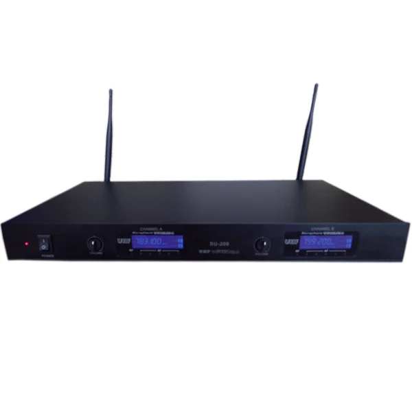 UHF беспроводной микрофон системы с ЖК дисплей и двойной Ручной конденсаторный