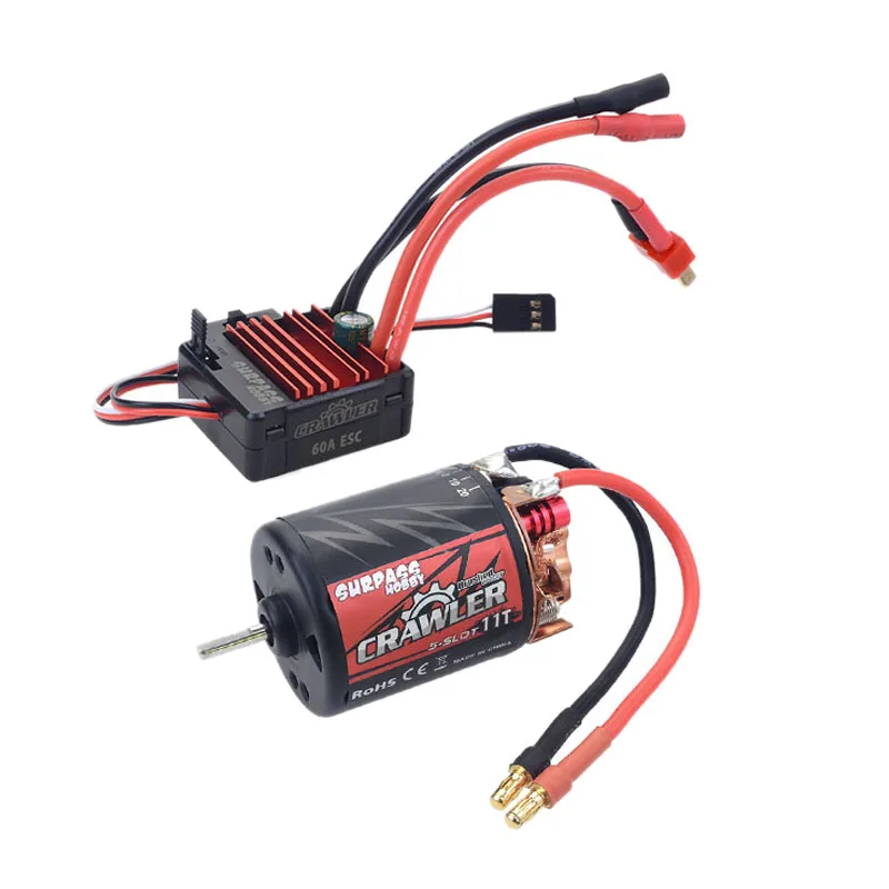 Surpasshobby 5-Slot 540 11T 13T 16T 20T матовый мотор W/60A Esc комбо набор для Rc Redcat Volcano Epx Blackout Xte Traxxas