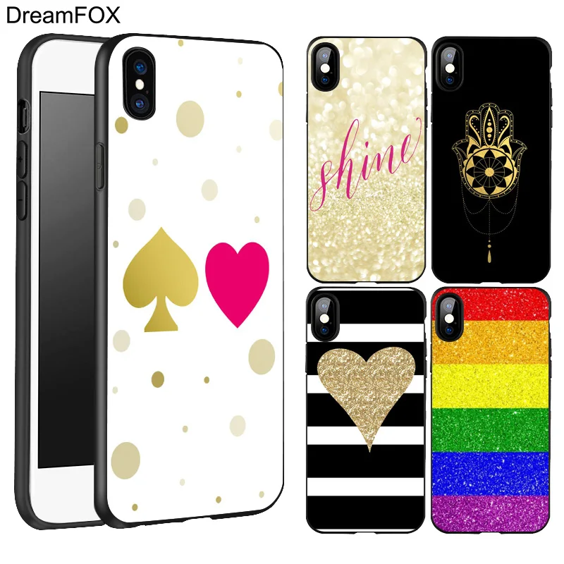 DREAMFOX L180 Золотой Черный Мягкий ТПУ силиконовый чехол для Apple iPhone 11 Pro XR XS Max X 8 7 6 6S Plus