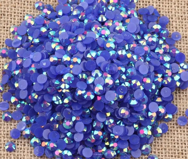 2 мм 3 4 5 6 DIY Bling Deep Blue Jelly AB Стразы ручной работы Flatback Смола камень для одежды и