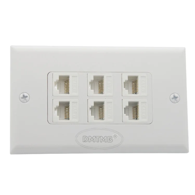 1 комплект 6 X CAT6 RJ45 настенная пластина с женским и разъемами|rj45 wall plate|wall platerj45 |