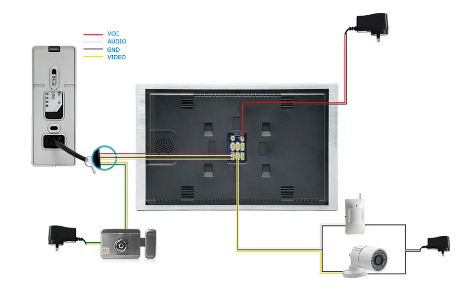 Jeatone 10 дюймовый HD видеодомофон дверной звонок монитор с 1200TVL ночным видением