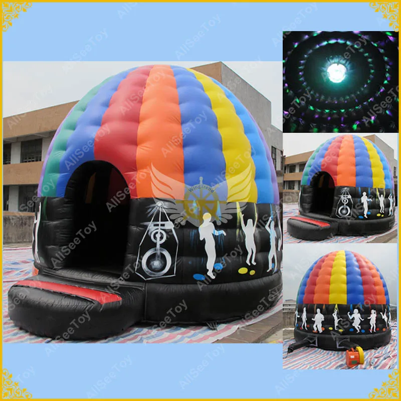 Хит продаж привлекательный надувной диско купол домик со светодиодсветильник
