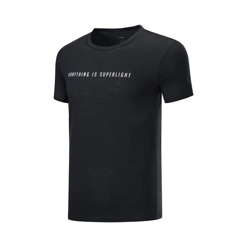 Li-Ning Мужская футболка для бега S/S Топ ATDRY AT BACTERIA 85% полиэстер 15% шерсть Стандартная посадка подкладка Спортивная футболка ATSP123 MTS3085