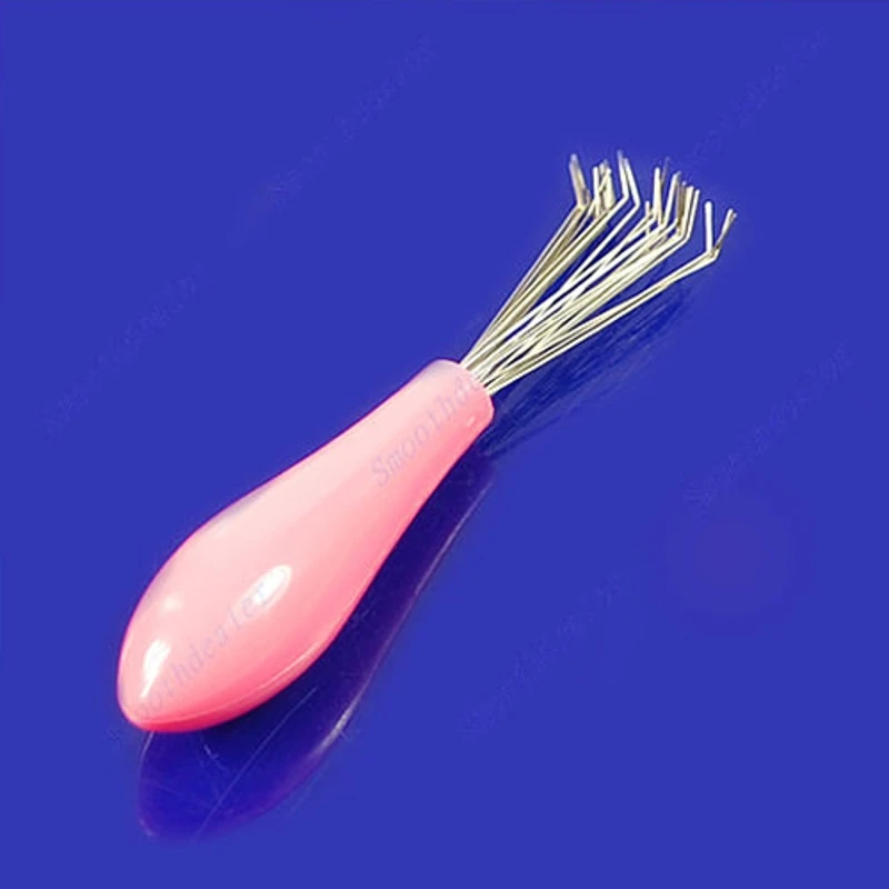 

OOTDTY Pratical Pink Handle Hair Durable Comb Cleaner Brush Cleaning Remover Embedded Tool Lightweight Ideal For Travel Use