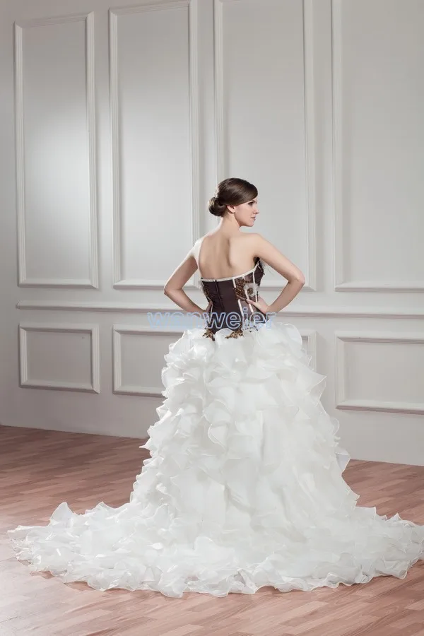 free shipping 2016 new design hot seller handmade flowers small train bridal gown married high-end customize size wedding dress | Свадьбы и