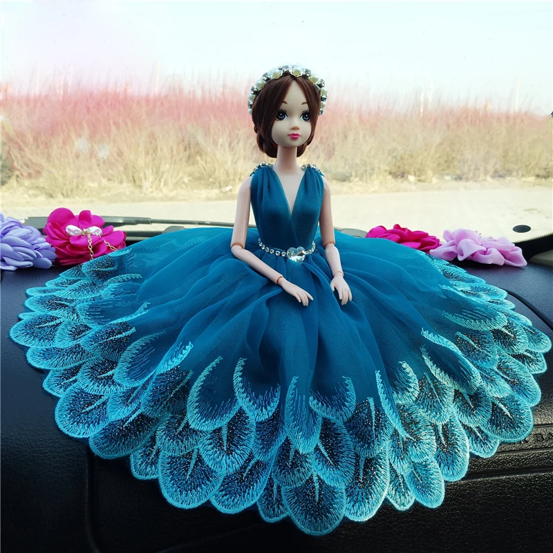 Кукла + платье головной убор новинка 2017 12 фотоблесток голубая искусственная
