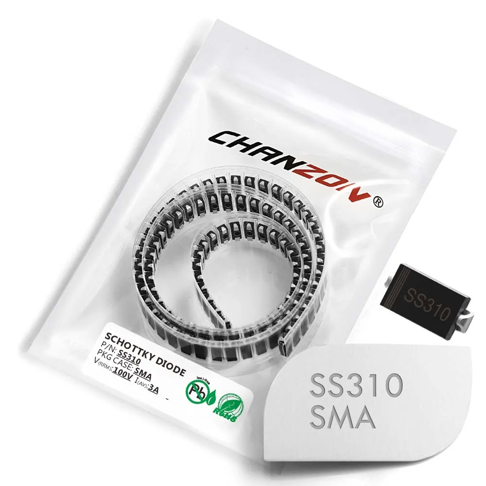 (100 шт.) SS310 SMD Schottky барьерные выпрямительные диоды 3A 100 в SMA (DO 214AC) 3 Ампер Вольт|rectifier