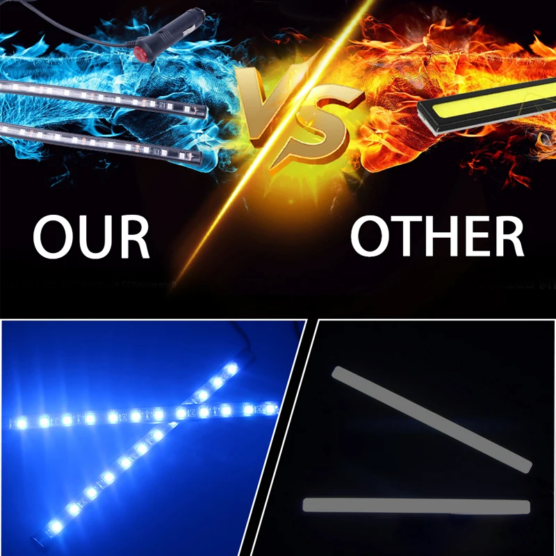 2X12 led внутренний окружающий свет автомобиля внедорожник интерьер Footwell декор для