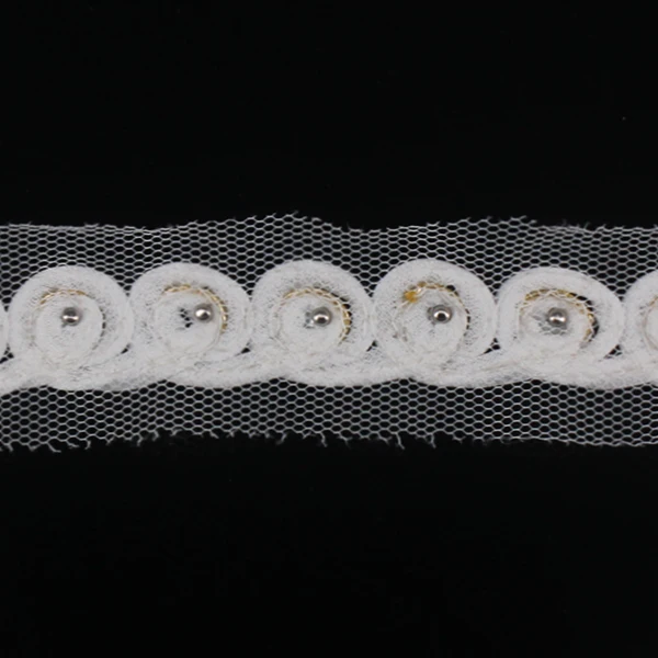 25 ярдов отделка из бисера Золотая пряжа жемчуг розовый цветок аппликация для