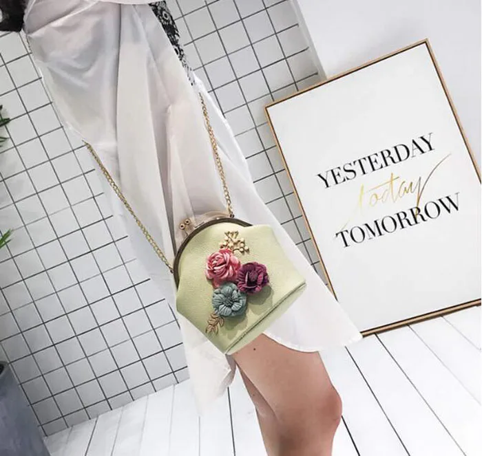 Цветок маленький crossbody сумки для женщин 2018 дамы цепи сумка женский клип груза