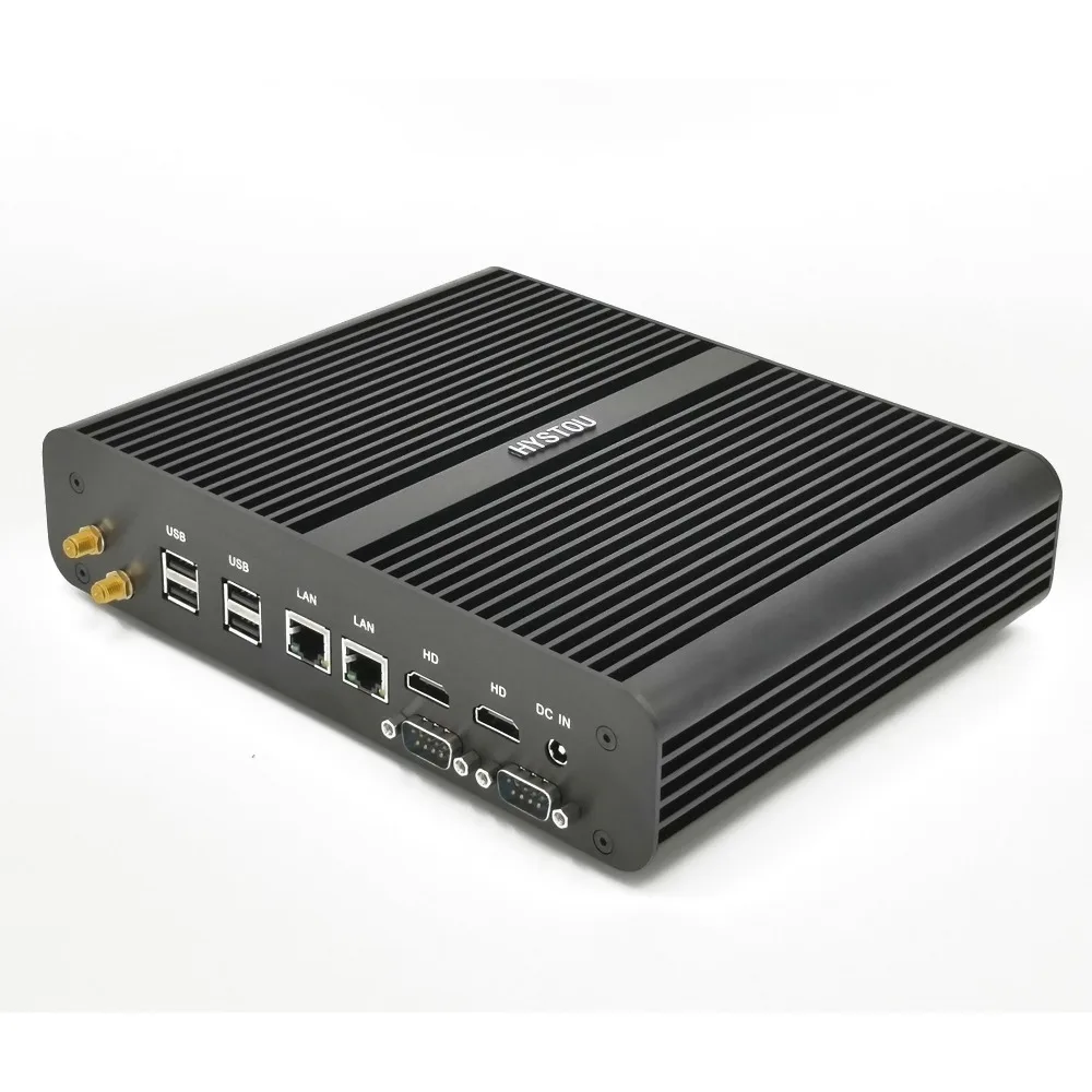 Мини ПК Intel i7 Core 5500u Безвентиляторный Компьютер с двойной Lan 2 HDMI i3 Mini Desktop RS232 COM 8 USB
