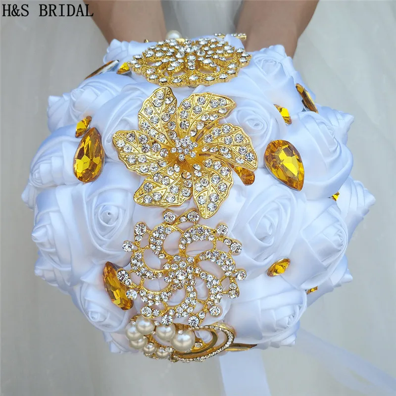 Свадебный букет Стразы для невесты и подружки свадебный цветок искусственные