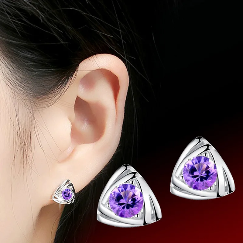 Женские Двойные треугольные серьги boucle d'oreille brincos серебристые ювелирные