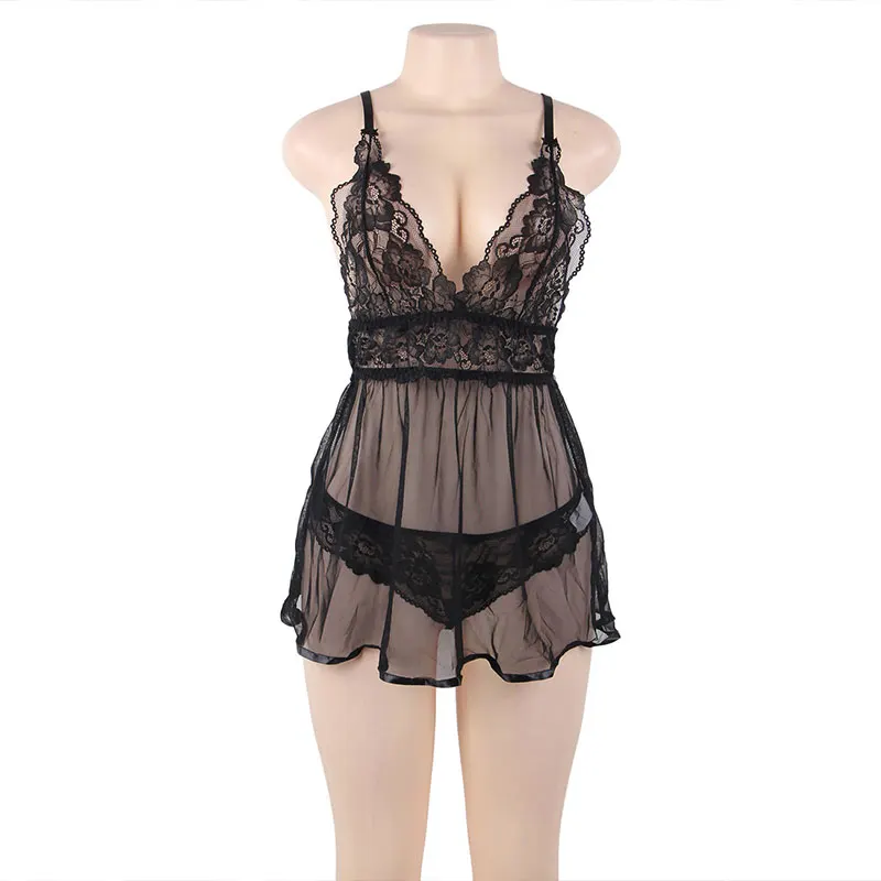 Женское нижнее белье babydolls сексуальное ночная рубашка с кружевом открытая одежда