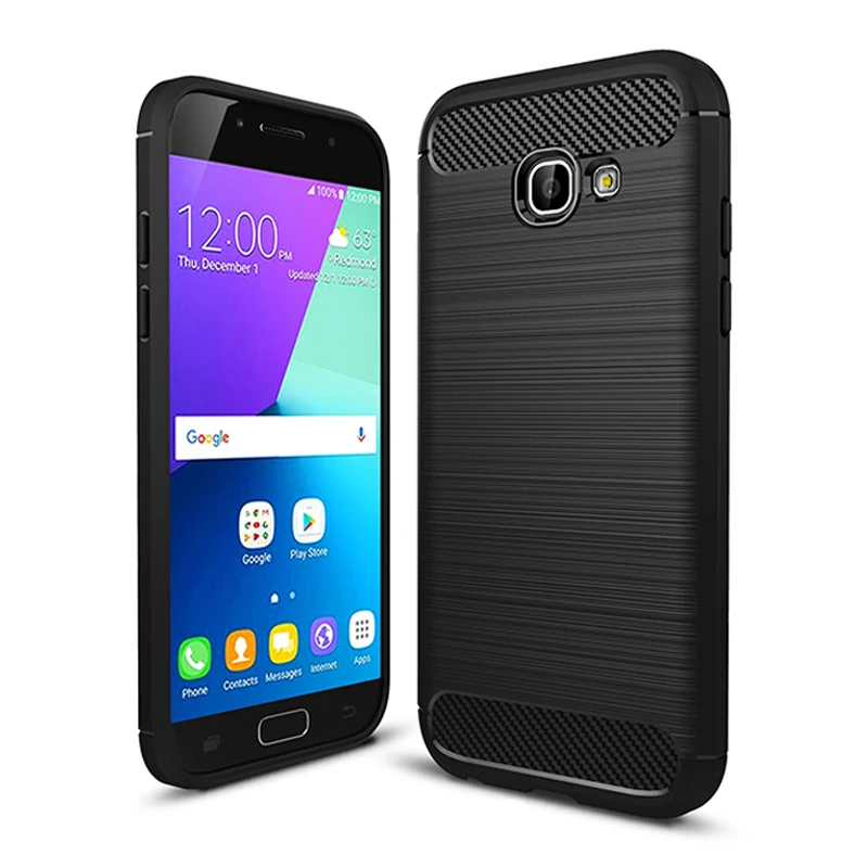 For Samsung Galaxy A3 A5 A7 2017 Case Cover Carbon Fiber Bumper Rugged Shockproof TPU Silicone Protector |