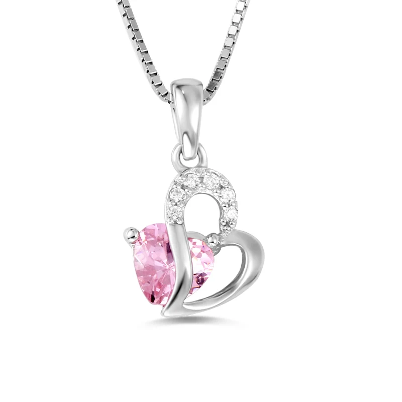 

AILIN Personalized Heart Shape Necklace With A Heart Birthstone Pendant For Mother's Day Gift