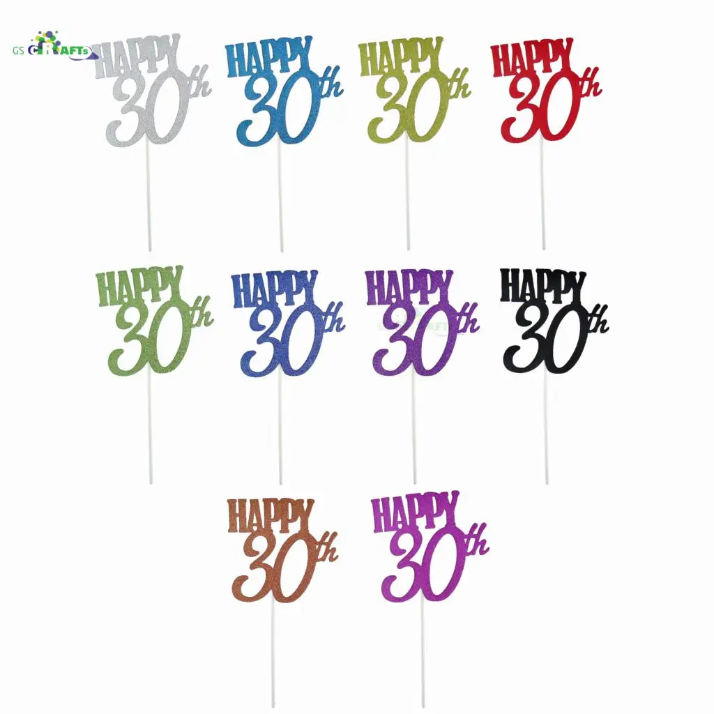 Украшение для торта 30/40/50/60-летия с блестками | Дом и сад