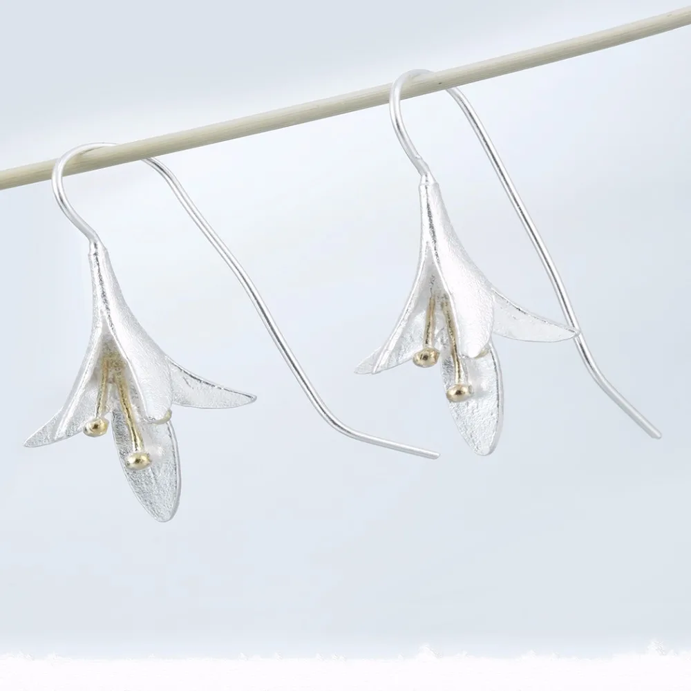 Cxwind New Petel Bud Flower Drop Long Earrings For Women Ear Hook Earring Wedding Statement Jewelry Gift Wholesale Bijoux | Украшения и