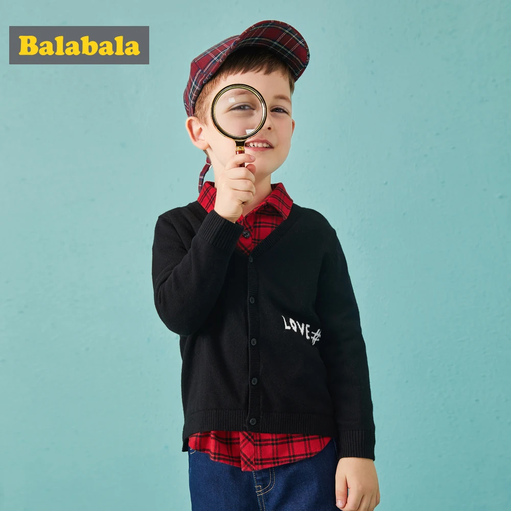 Balabala/осенний кардиган для мальчиков свитер маленьких детская одежда детей