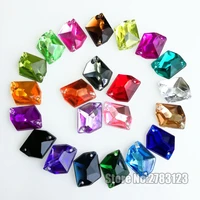 50pcs 14x17mm 17x22mm ice shape high quality acryl sew on rhinestones with two holesdiyclothing accessories