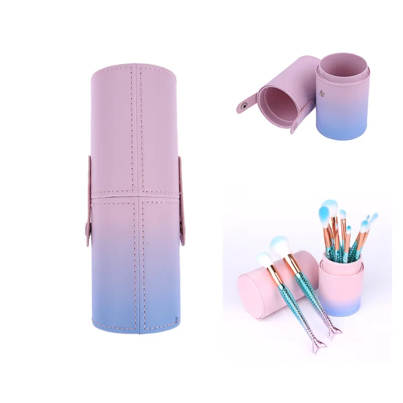 1 шт. набор кистей для макияжа из искусственной кожи с единорогом держатель