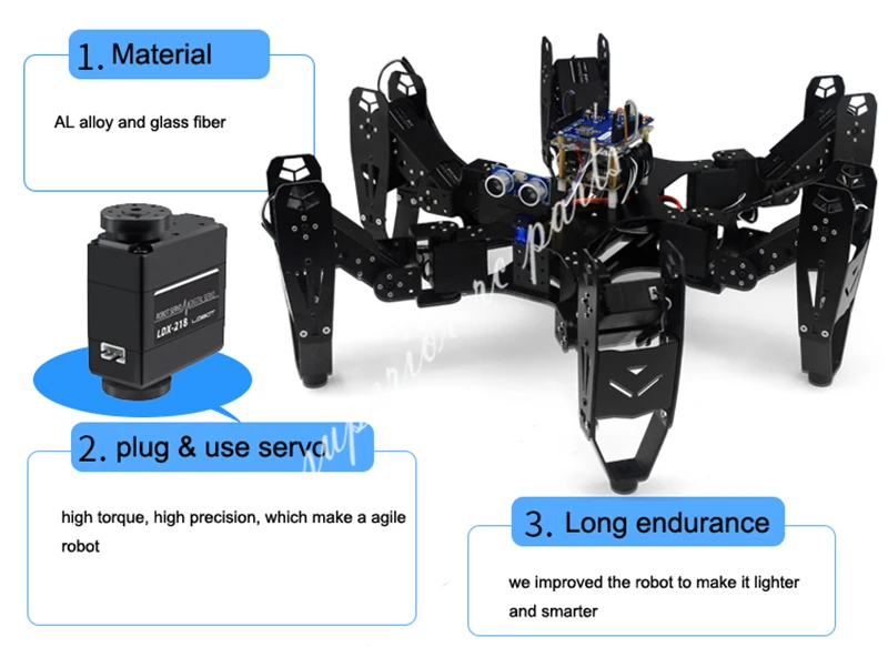 Robo Soul CR 6 шестиногий робот паук с 20CH контроллером и цифровым сервоприводом Arduino