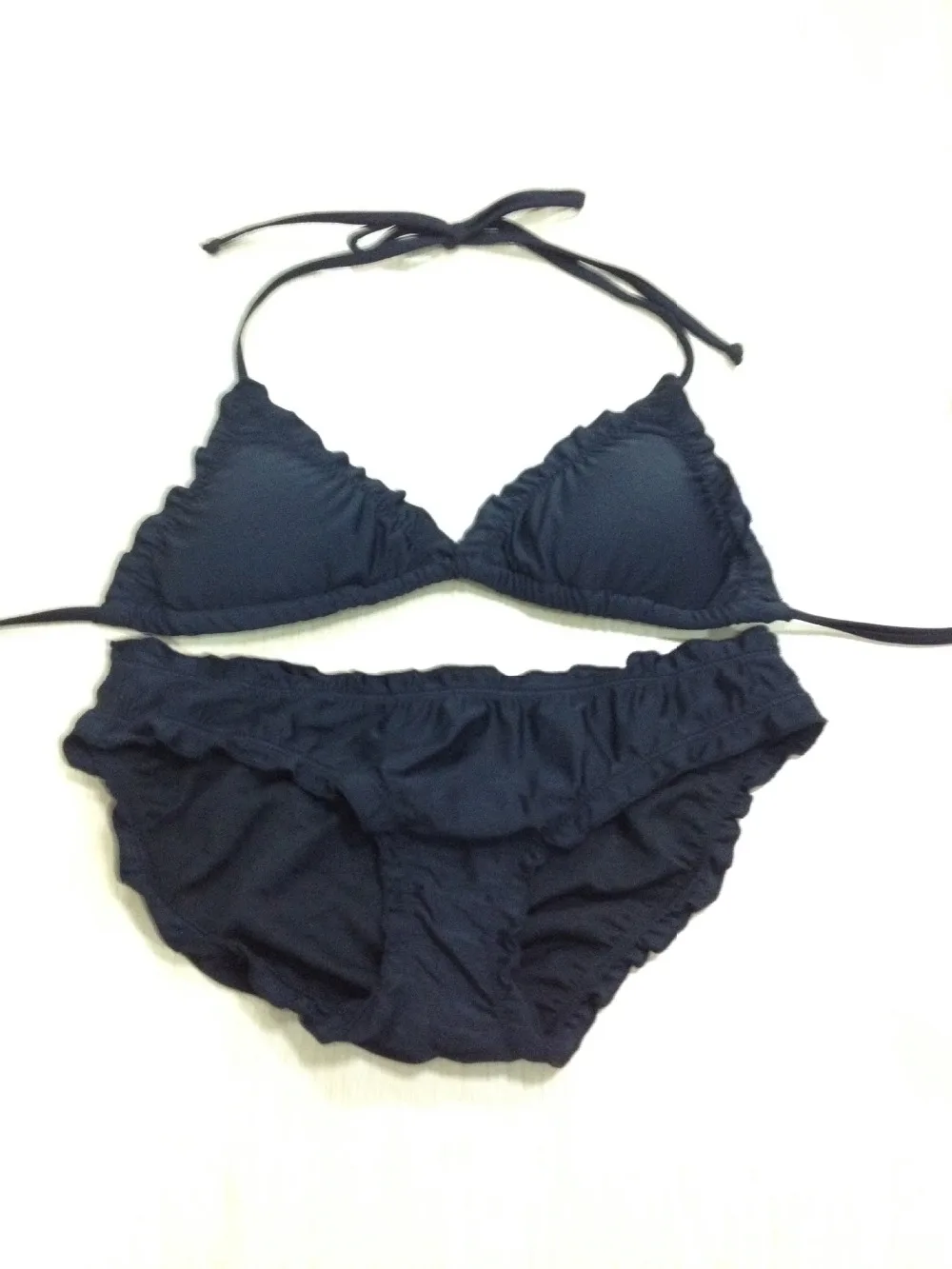 2018 сексуальный бикини Топ с тесьмой бандаж Холтер пуш ап Мягкий Танкини Ретро