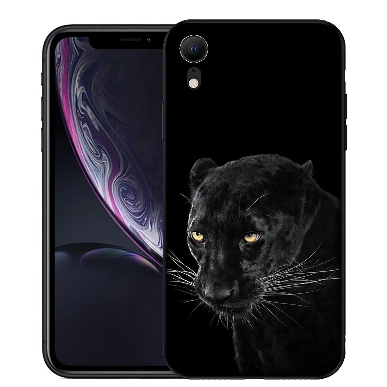 Мягкий силиконовый чехол для телефона YIMAOC Cheetah Panther iPhone XR X XS Max 6 6S 7 8 Plus 5 5S SE черный