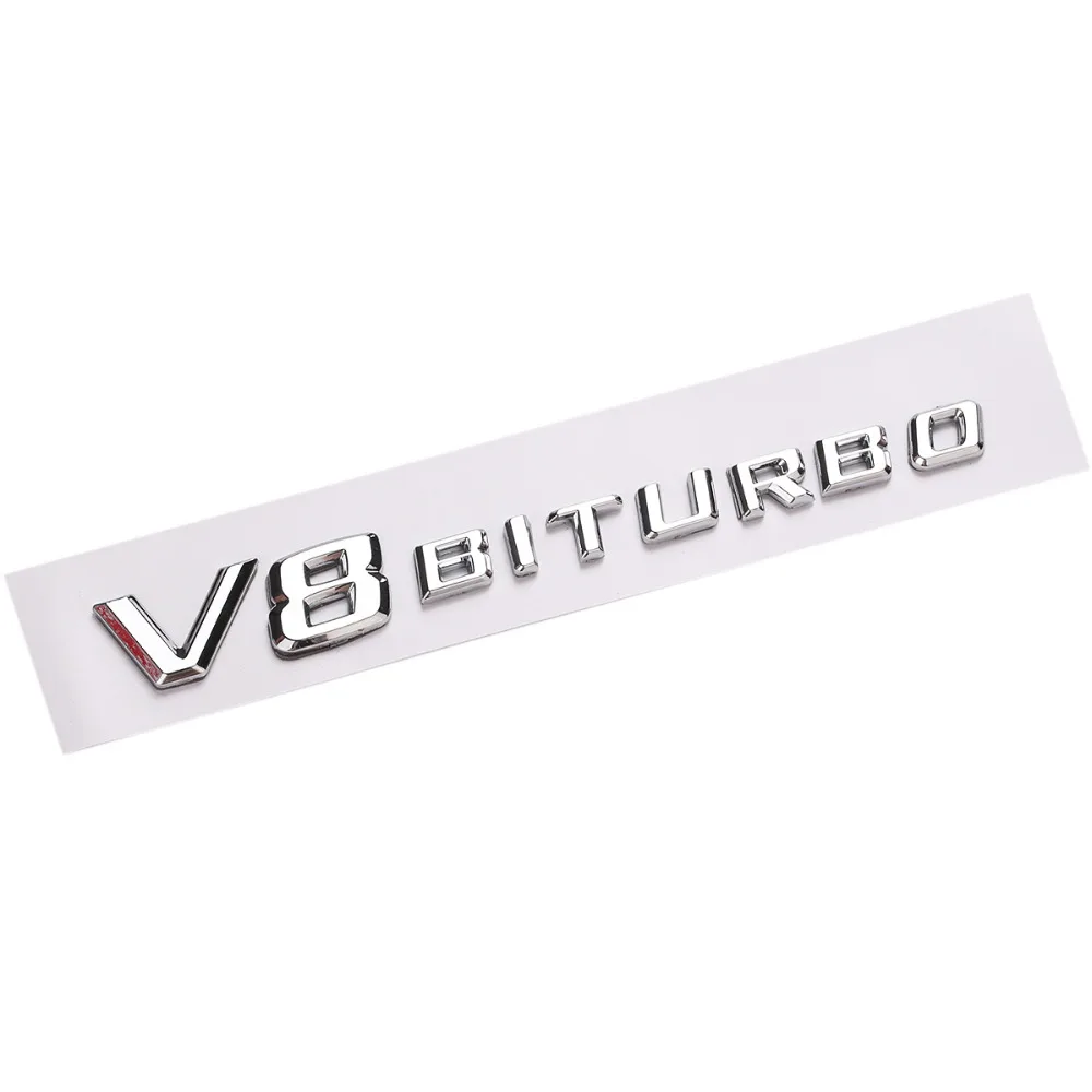 V8 BITURBO Автомобильный логотип значок наклейка для Mercedes Benz AMG W166 W176 W169 A180 C180 E300 GLC E350