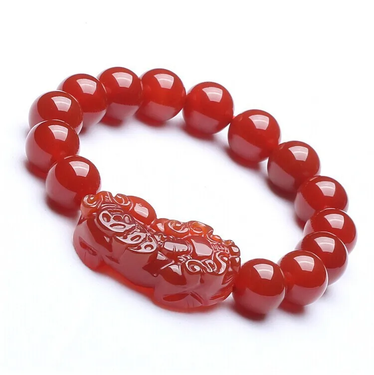 Новое поступление топ 100% браслет из натурального камня мужские Браслеты Lucky Pixiu с