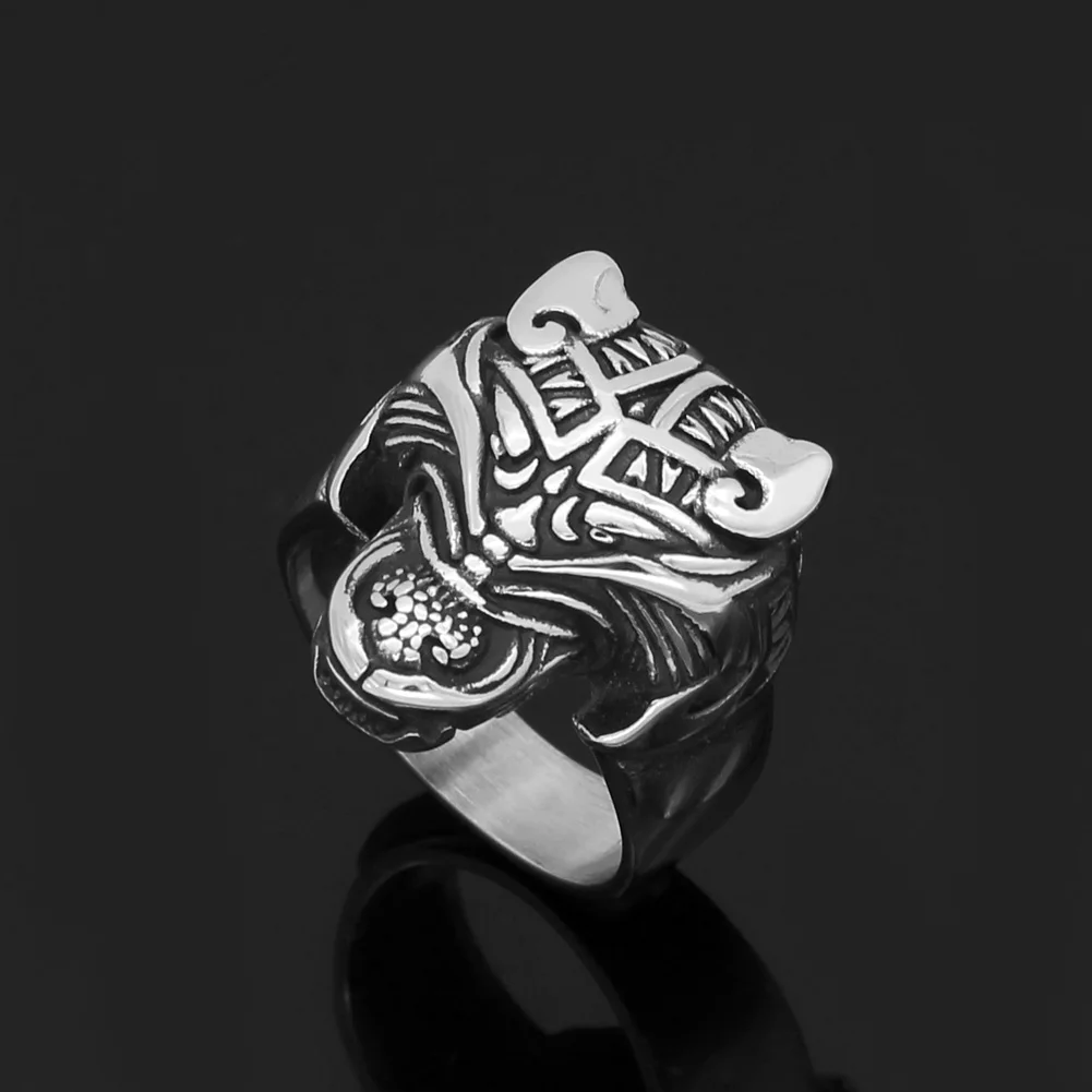 Мужское кольцо 316L из нержавеющей стали норвежский викинг odin's wolf rune vantage с