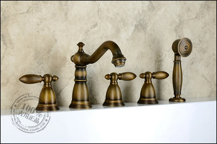 Antique copper bathroom 3 holes 8 basin fashion hot and cold set HY-683 | Обустройство дома