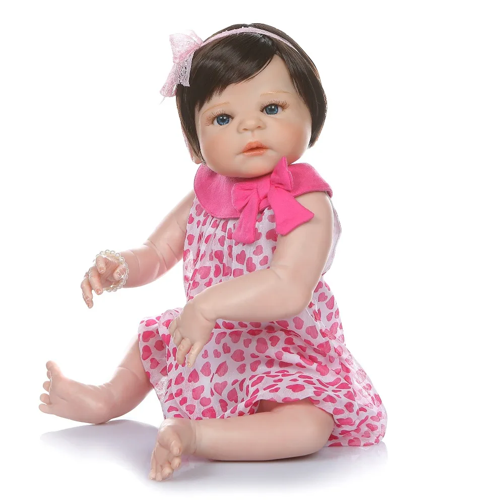 NPK 56 см кукла bebe reborn baby girl victoria силиконовая игрушка для ванны с полным корпусом 100%