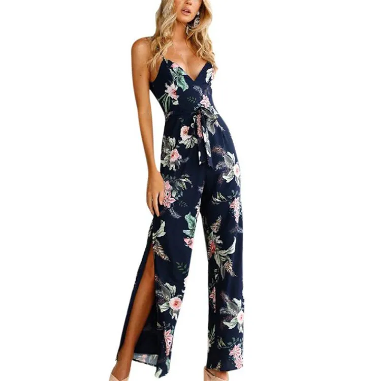 2018 Female Summer Romper Bodysuit Bodycon Short Body Playsuit For Women Shorts Combishort Overalls V-neck Flower Jumpsuit | Женская