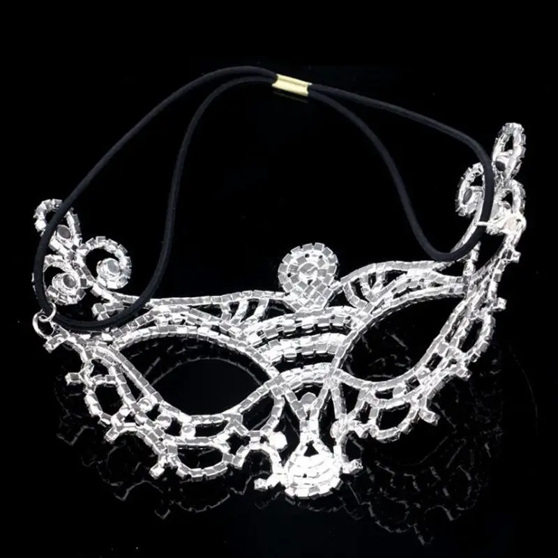 **Luxury Elegant Diamond Rhinestone Mask Sexy Hallowmas Venetian Bauta Half Face Party Dance Masquerade Cosplay Decor | Дом и сад