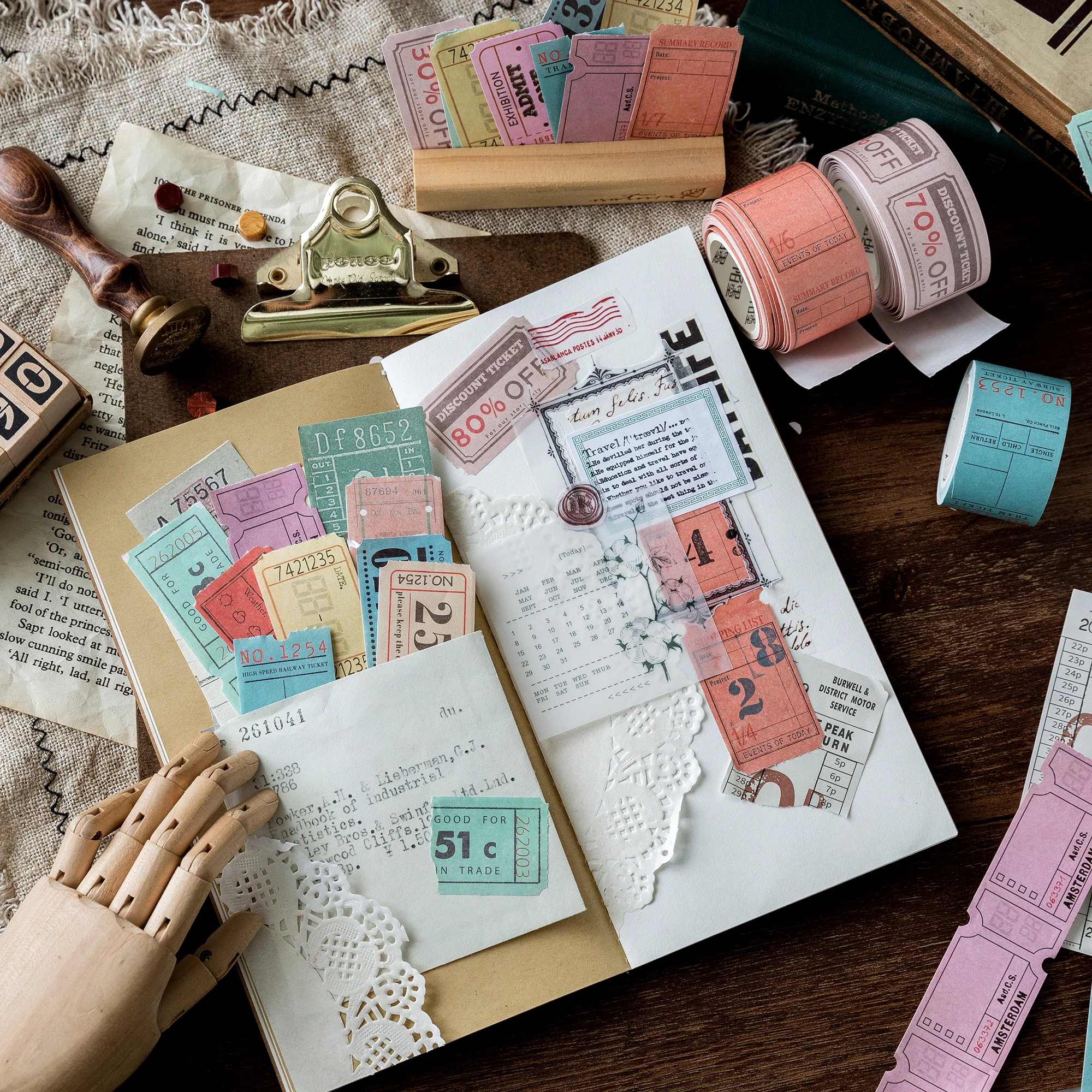 30 мм широкая британская винтажная билетная лента для декорации Washi DIY планировщик